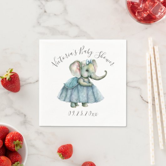 Serviette En Papier Cute Elephant Baby shower fille serviettes (En situation)