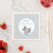 Serviette En Papier Cute Elephant Chevron Baby shower bleu clair (En situation)