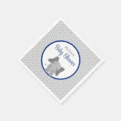 Serviette En Papier Cute Elephant Chevron Baby shower bleu marine (Coin)