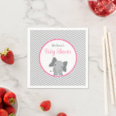Serviette En Papier Cute Elephant Chevron Baby shower rose (En situation)