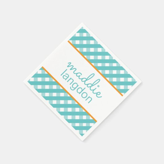 Serviette En Papier Cute En vichy personnalisées serviettes de table (Coin)