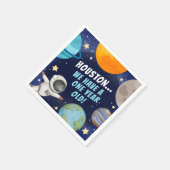 Serviette En Papier Cute Espace Extérieur Moderne 1er anniversaire (Coin)