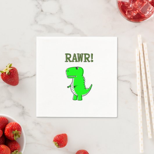 Serviette En Papier Cute et en colère Rex RAWR (En situation)