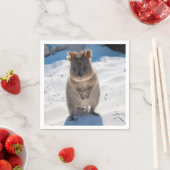 Serviette En Papier Cute et heureuse Quokka sur la plage en Australie (En situation)