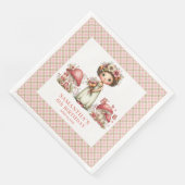 Serviette En Papier Cute Fairy Pink Floral Party Birthday Custom Name  (Coin)