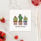 Serviette En Papier Cute Famille Cactus En Aquarelle (En situation)