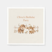 Serviette En Papier Cute Farm à thème fête d'anniversaire pour garçon (Devant)