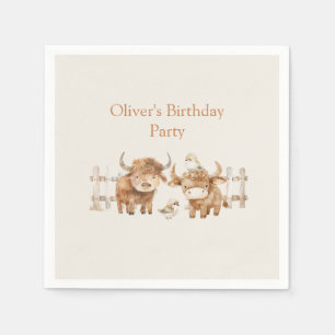 Serviette En Papier Cute Farm à thème fête d'anniversaire pour garçon 