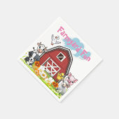 Serviette En Papier Cute Farmyard Amusants Animaux de campagne Grange (Coin)
