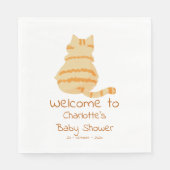 Serviette En Papier Cute Fat Orange Cat Baby Shower (Devant)