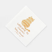 Serviette En Papier Cute Fat Orange Cat Baby Shower (Coin)
