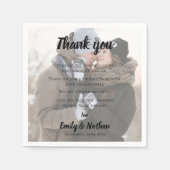 Serviette En Papier Cute Faux Vellum Photo Mariage Merci Message (Devant)