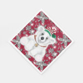Serviette En Papier Cute festive holiday Polar bear glitter snowflakes (Coin)