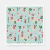 Serviette En Papier Cute Fiesta Llama & Cactus Motif (Devant)