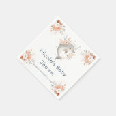 Serviette En Papier Cute Floral Dolphin  Baby Shower (Coin)
