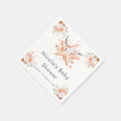 Serviette En Papier Cute Floral Starfish Baby Shower (Coin)
