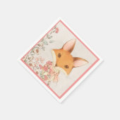 Serviette En Papier Cute Fox Rose Floral Girl (Coin)