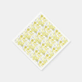 Serviette En Papier Cute Fraîche Citrus Citron D'Été Doodle Jaune (Coin)
