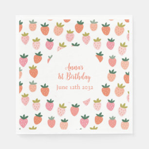 Serviette En Papier Cute fraise Anniversaire serviettes