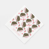 Serviette En Papier Cute fraise Chocolat Déchets Coeurs café (Coin)