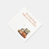 Serviette En Papier Cute Frankenstein Bear Halloween Custom (Coin)