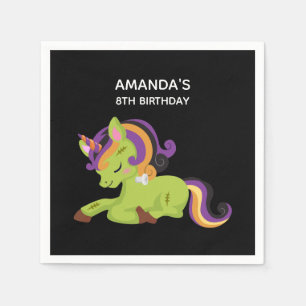 Serviette En Papier Cute Frankenstein Unicorn Halloween Anniversaire