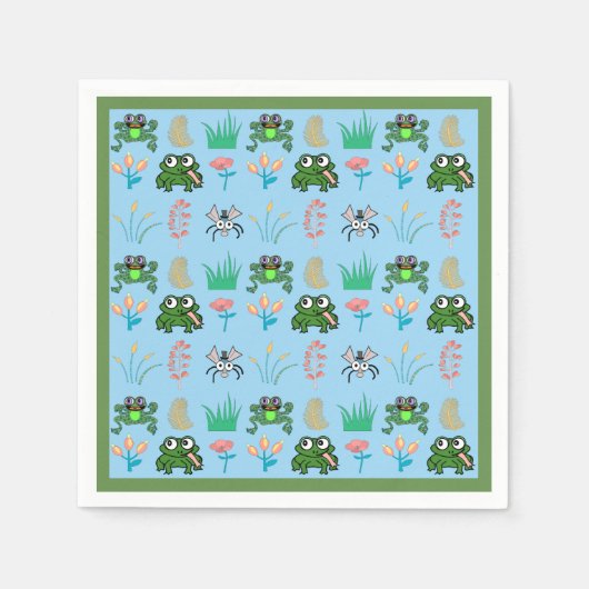 Serviette En Papier Cute Frog Cocktail Party Napkins (Devant)