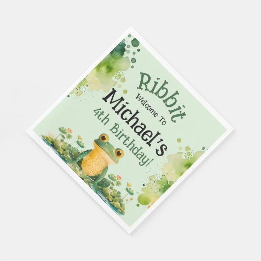 Serviette En Papier Cute Frog fête d'anniversaire (Coin)