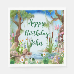 Serviette En Papier Cute Frog Prince fête d'anniversaire