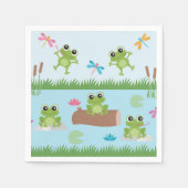 Serviette En Papier Cute Frogs in Pond (Devant)