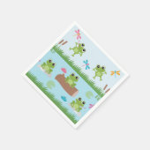 Serviette En Papier Cute Frogs in Pond (Coin)