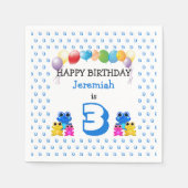 Serviette En Papier Cute Frogs Personnalisable Boys Party (Devant)