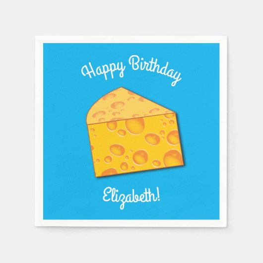 Serviette En Papier Cute Fromage Wedge Enfants 1er anniversaire fête (Devant)