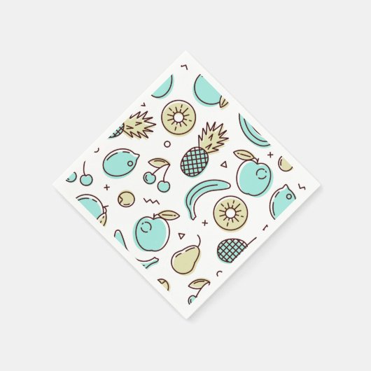 Serviette En Papier Cute Fruit Motif Summery Thème (Coin)
