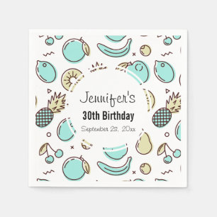 Serviette En Papier Cute Fruit Motif Summery Thème Anniversaire