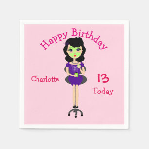 Serviette En Papier Cute Fun Girly Pamper Spa Party Thème pour les fi