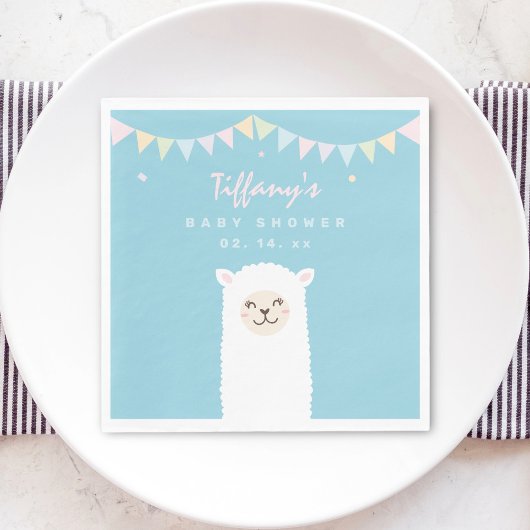 Serviette En Papier Cute Funny Llama Baby Mama Fiesta Baby shower