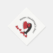Serviette En Papier Cute Funny Penguin Coeur Valentine papier (Coin)