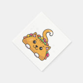 Serviette En Papier Cute Funny Taco chat arc-en-ciel (Coin)