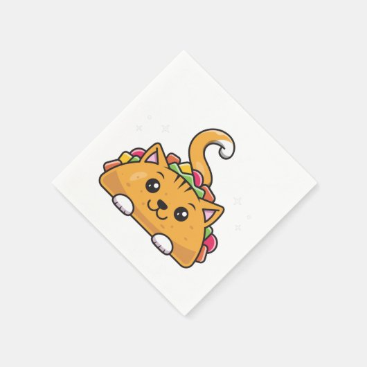 Serviette En Papier Cute Funny Taco chat arc-en-ciel (Coin)
