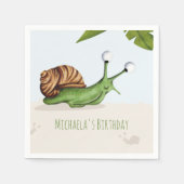 Serviette En Papier Cute Garden Snail fête d'anniversaire (Devant)
