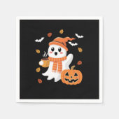 Serviette En Papier Cute Ghost Boire Café de glace Halloween (Devant)