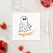 Serviette En Papier Cute ghost on skateboard (En situation)