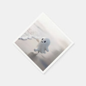 Serviette En Papier Cute Ghost Running On a Beach (Coin)