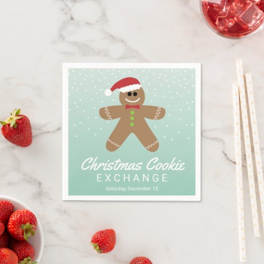Serviette En Papier Cute Gingerbread Man Christmas Cookie Exchange (En situation)