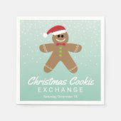 Serviette En Papier Cute Gingerbread Man Christmas Cookie Exchange (Devant)