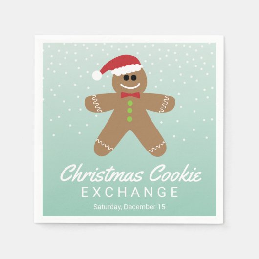 Serviette En Papier Cute Gingerbread Man Christmas Cookie Exchange (Devant)