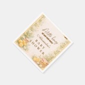 Serviette En Papier Cute Gingham Honey Bee Baby Shower (Coin)