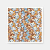 Serviette En Papier Cute girafe hippo jungle sauvage Motif safari (Devant)