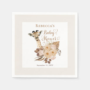 Serviette En Papier Cute Giraffe Boho Grasses séchées Baby shower